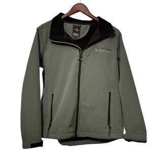 Men’s Sutherland Green Jacket Size L With Fleece Lining And Side Pockets